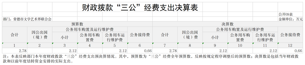 G09 财政拨款“三公”经费支出决算表